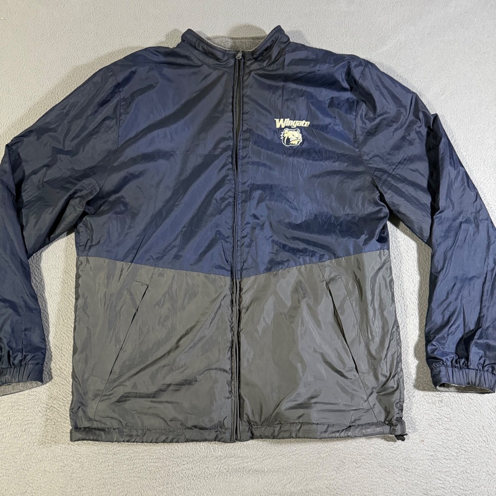 Wingate Bulldogs Colosseum Reversible Jacket Full Zip Fleece Lined Mens Size XL